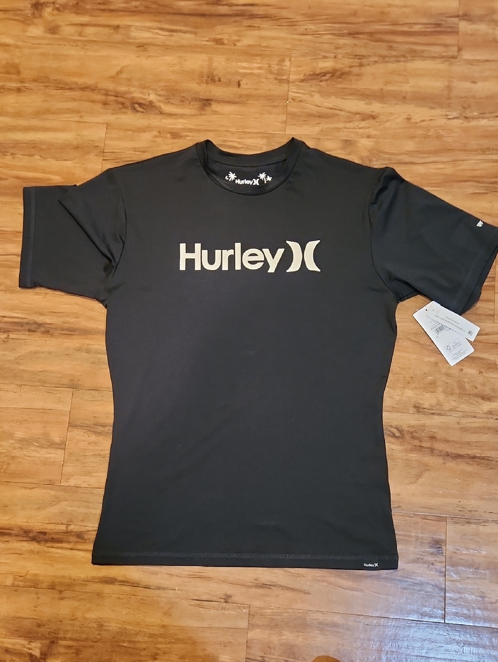 NWT Hurley Black Short Sleeve Tee with White Logo
